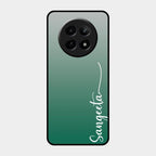 Customize Name Gradient Glass Case Cover Green For Realme 12 5G