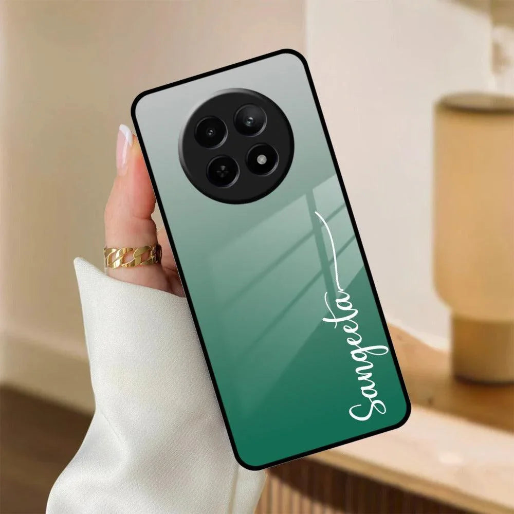 Customize Name Gradient Glass Case Cover Green For Realme/Narzo - ShopOnCliQ