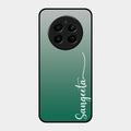 Customize Name Gradient Glass Case Cover Green For Realme 12 Plus 5G