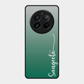 Customize Name Gradient Glass Case Cover Green For Realme 12 Pro 5G
