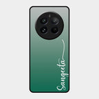 Customize Name Gradient Glass Case Cover Green For Realme 12 Pro 5G