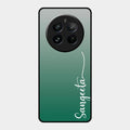 Customize Name Gradient Glass Case Cover Green For Realme 12 Pro Plus 5G