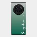 Customize Name Gradient Glass Case Cover Green For Realme 12 Pro Plus 5G