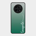 Customize Name Gradient Glass Case Cover Green For Realme 12X 5G