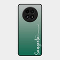 Customize Name Gradient Glass Case Cover Green For Realme 13 5G