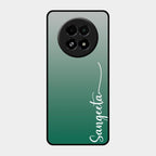 Customize Name Gradient Glass Case Cover Green For Realme 13 5G
