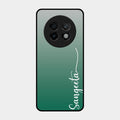 Customize Name Gradient Glass Case Cover Green For Realme 13 Plus 5G