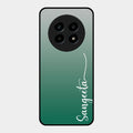Customize Name Gradient Glass Case Cover Green For Realme 13 Pro Plus 5G
