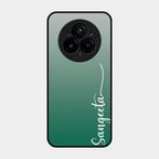 Customize Name Gradient Glass Case Cover Green For Realme 14 Pro 5G