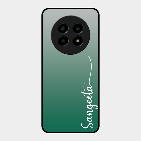 Customize Name Gradient Glass Case Cover Green For Realme 14 Pro Lite 5G