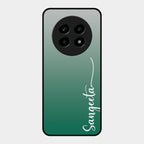 Customize Name Gradient Glass Case Cover Green For Realme 14 Pro Lite 5G