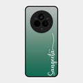 Customize Name Gradient Glass Case Cover Green For Realme 14 Pro Plus 5G