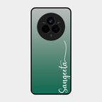 Customize Name Gradient Glass Case Cover Green For Realme 14 Pro Plus 5G