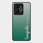 Customize Name Gradient Glass Case Cover Green For Realme 15 5G