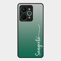 Customize Name Gradient Glass Case Cover Green For Realme 15 Pro 5G