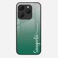 Customize Name Gradient Glass Case Cover Green For Realme 15T 5G