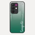 Customize Name Gradient Glass Case Cover Green For Realme 15X 5G