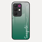 Customize Name Gradient Glass Case Cover Green For Realme 15X 5G