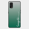 Customize Name Gradient Glass Case Cover Green For Realme 7 Pro
