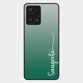 Customize Name Gradient Glass Case Cover Green For Realme 9 Pro 5G