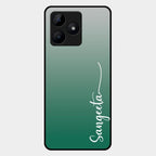 Customize Name Gradient Glass Case Cover Green For Realme C53