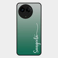 Customize Name Gradient Glass Case Cover Green For Realme C67 5G