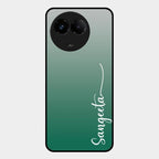Customize Name Gradient Glass Case Cover Green For Realme C67 5G
