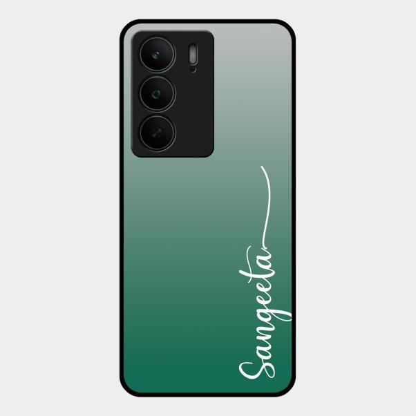 Customize Name Gradient Glass Case Cover Green For Realme C75 5G