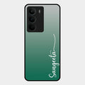 Customize Name Gradient Glass Case Cover Green For Realme C75 5G