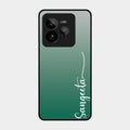 Customize Name Gradient Glass Case Cover Green For Realme Gt 7 Pro