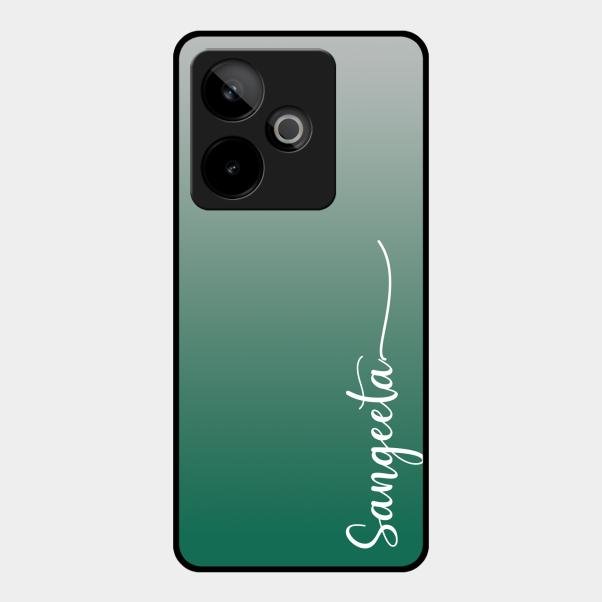 Customize Name Gradient Glass Case Cover Green For Realme Gt 7T 5G
