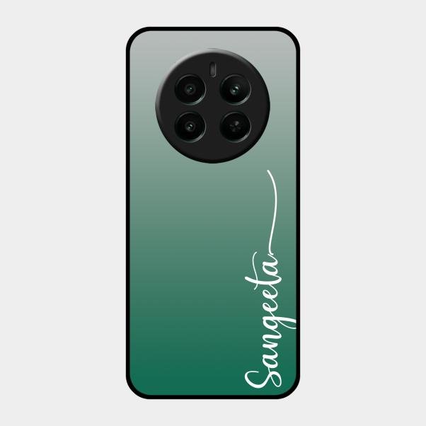 Customize Name Gradient Glass Case Cover Green For Realme Narzo 70 5G