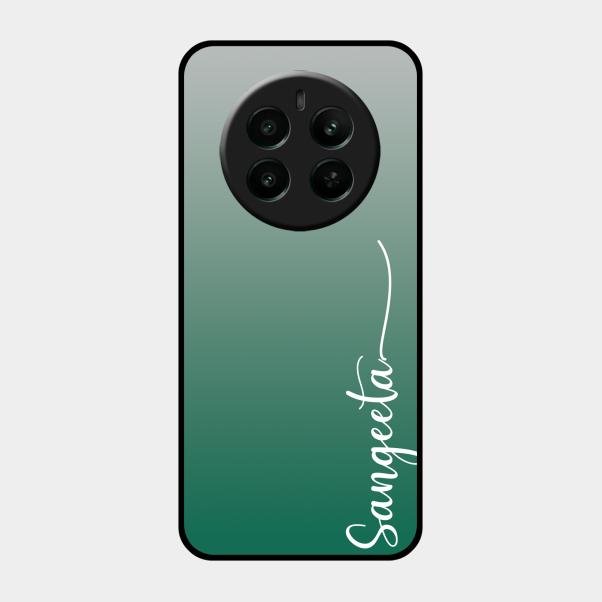 Customize Name Gradient Glass Case Cover Green For Realme Narzo 70 Pro 5G