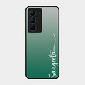 Customize Name Gradient Glass Case Cover Green For Realme Narzo 80X 5G