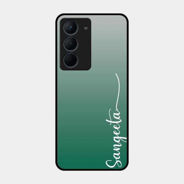 Customize Name Gradient Glass Case Cover Green For Realme Narzo 80X 5G