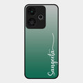 Customize Name Gradient Glass Case Cover Green For Redmi 13 5G