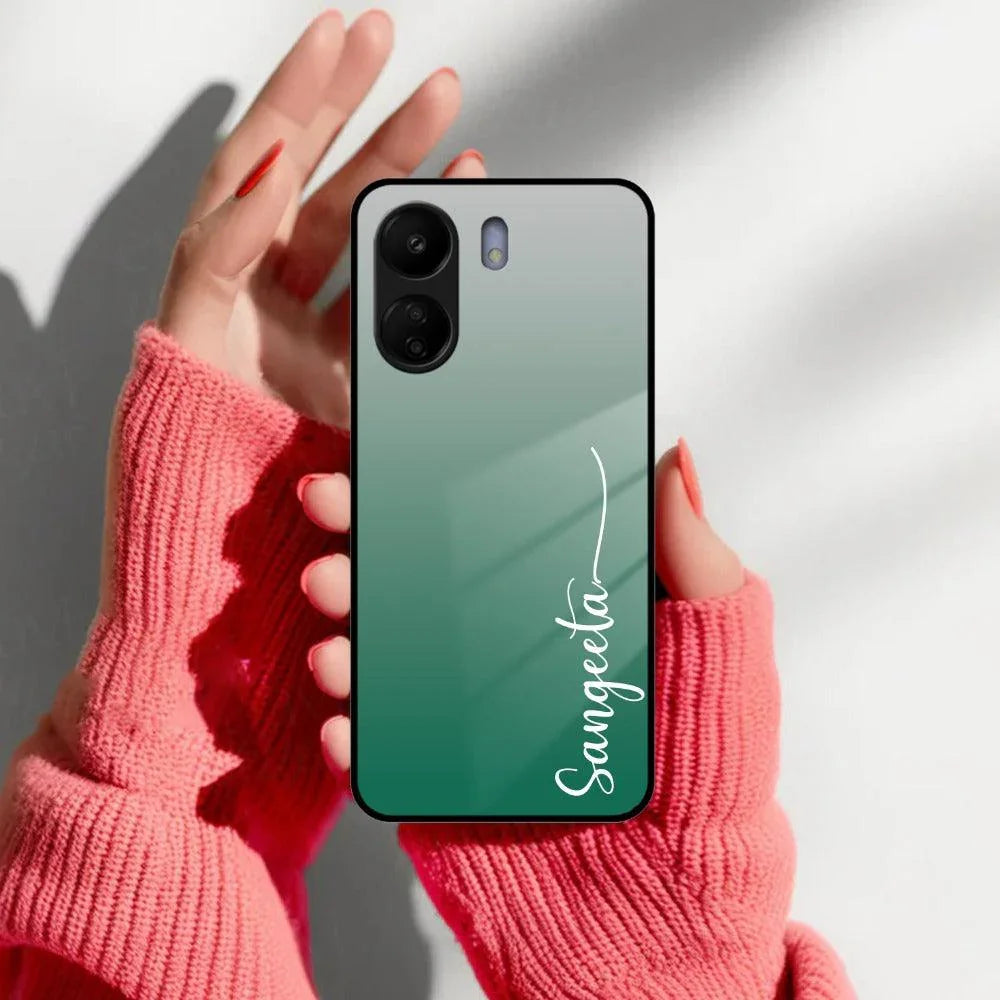Customize Name Gradient Glass Case Cover Green For Redmi/Xiaomi - ShopOnCliQ