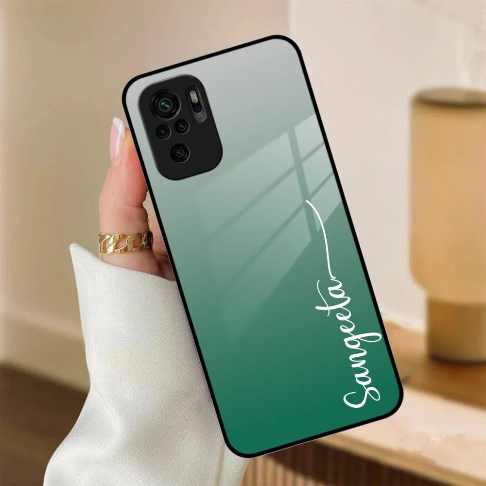 Customize Name Gradient Glass Case Cover Green For Redmi/Xiaomi - ShopOnCliQ