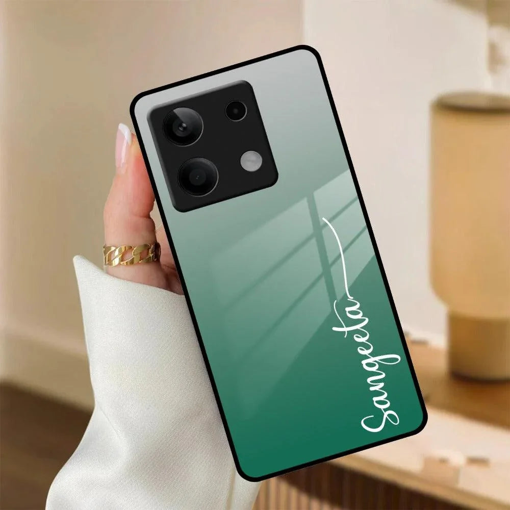 Customize Name Gradient Glass Case Cover Green For Redmi/Xiaomi - ShopOnCliQ