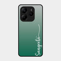 Customize Name Gradient Glass Case Cover Green For Redmi Note 14 5G