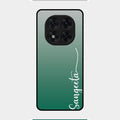 Customize Name Gradient Glass Case Cover Green For Redmi Note 14 Pro 5G