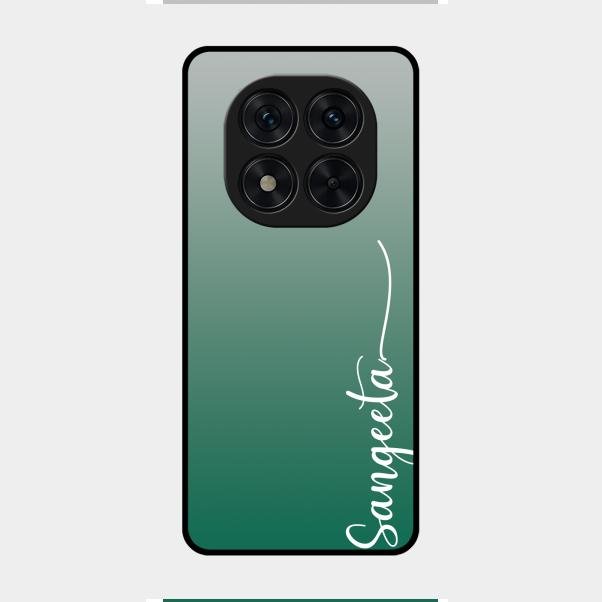Customize Name Gradient Glass Case Cover Green For Redmi Note 14 Pro 5G