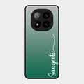 Customize Name Gradient Glass Case Cover Green For Redmi Note 14 Pro Plus 5G
