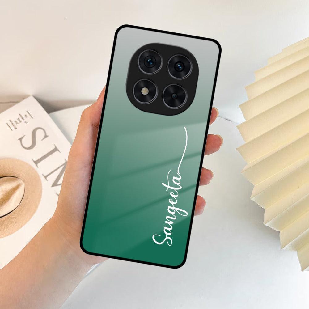 Customize Name Gradient Glass Case Cover Green For Redmi/Xiaomi