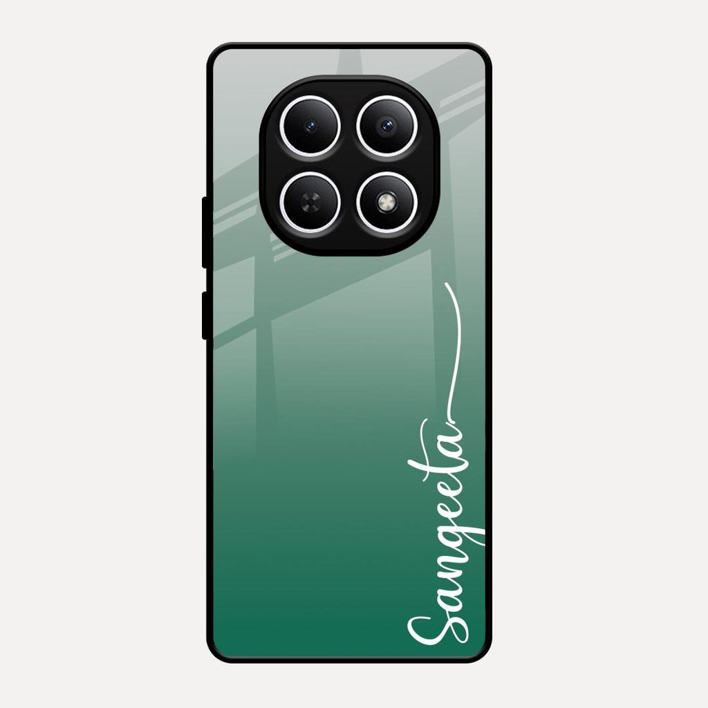 Customize Name Gradient Glass Case Cover Green For Redmi Note 15 5G