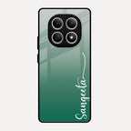 Customize Name Gradient Glass Case Cover Green For Redmi Note 15 5G