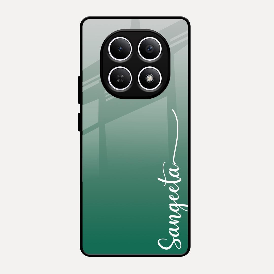 Customize Name Gradient Glass Case Cover Green For Redmi Note 15 5G