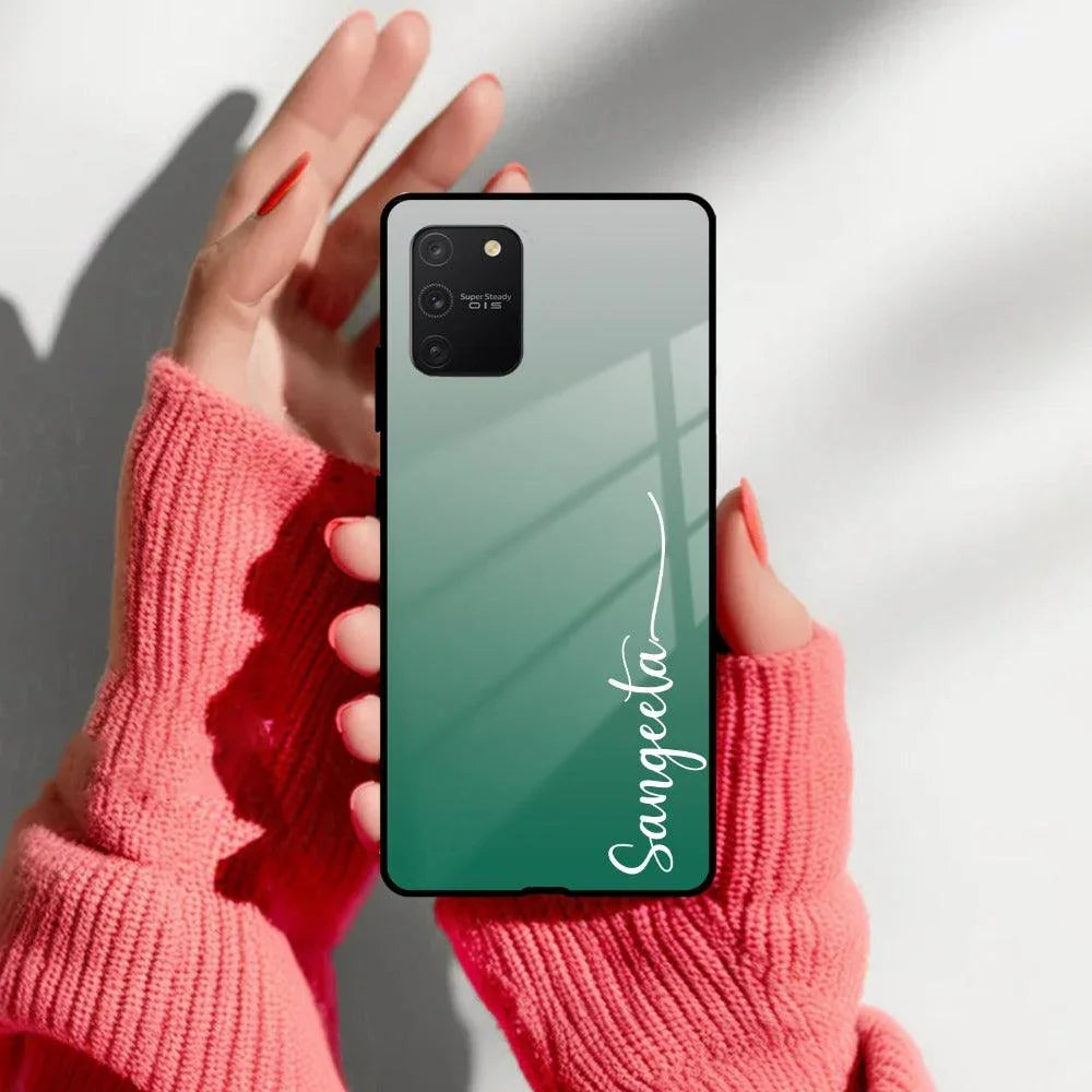 Customize Name Gradient Glass Case Cover Green For Samsung - ShopOnCliQ