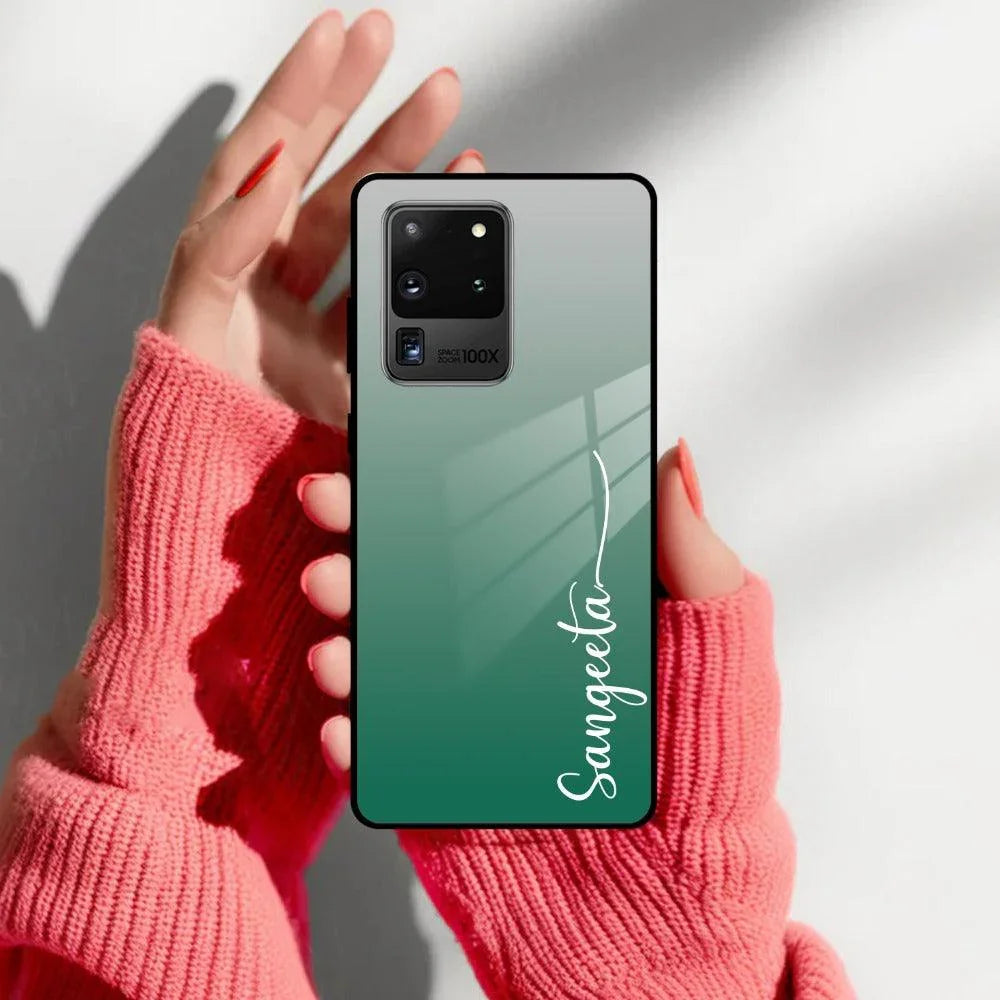 Customize Name Gradient Glass Case Cover Green For Samsung - ShopOnCliQ