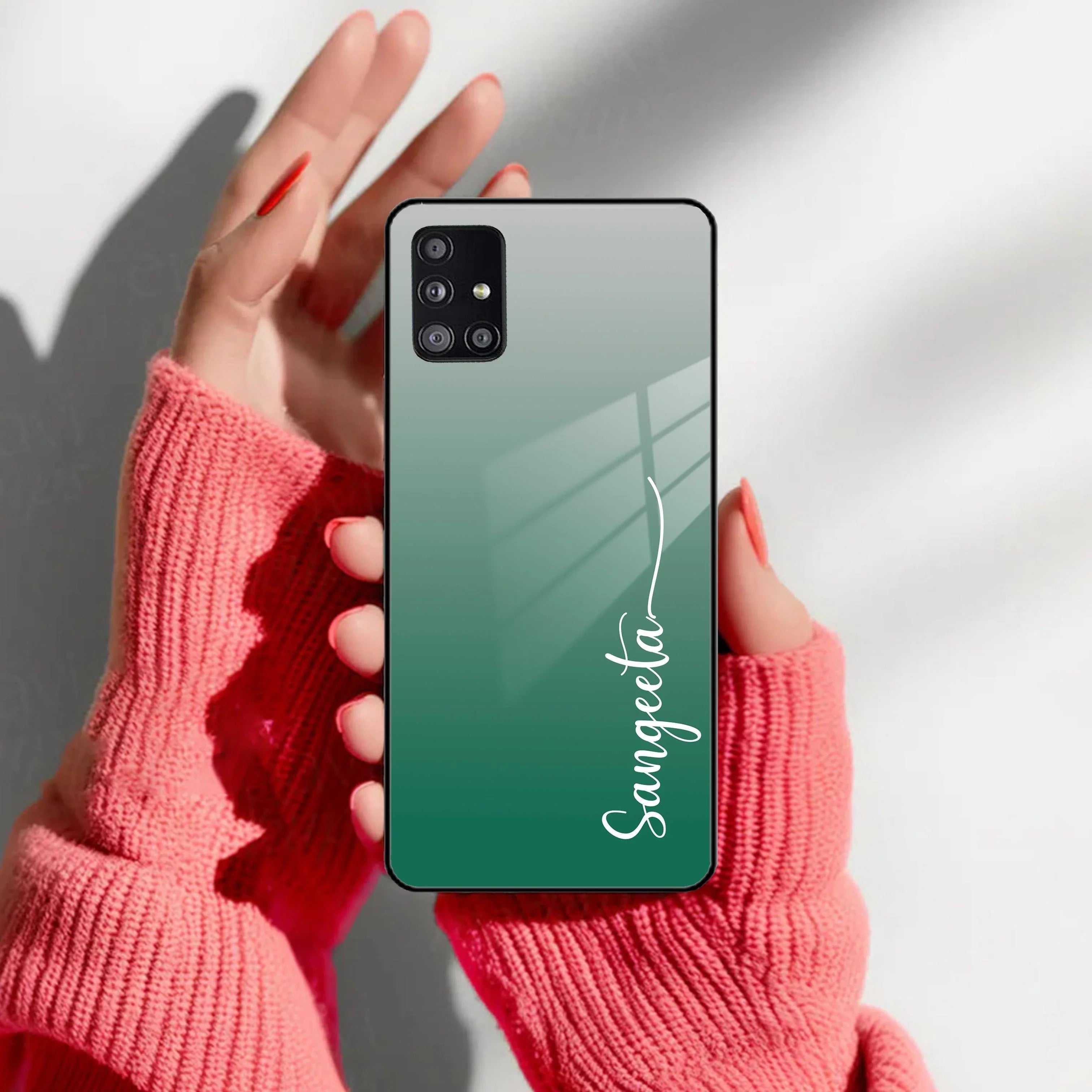 Customize Name Gradient Glass Case Cover Green For Samsung - ShopOnCliQ